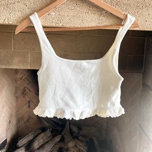 ZARA Knitwear Ruffle Hem Crop Tank Top XS